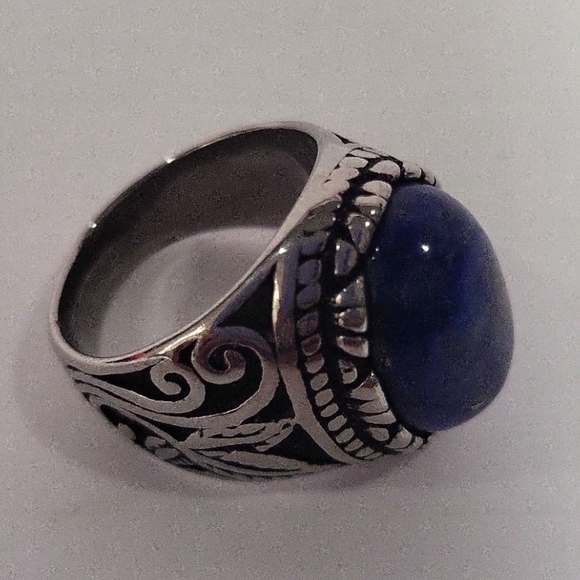 345- Lapis Lazuli Natural Gemstone Handmade Men's Ring Size 9 NWT - Picture 1 of 8